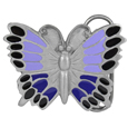 Purple Butterfly Enameled Belt Buckle